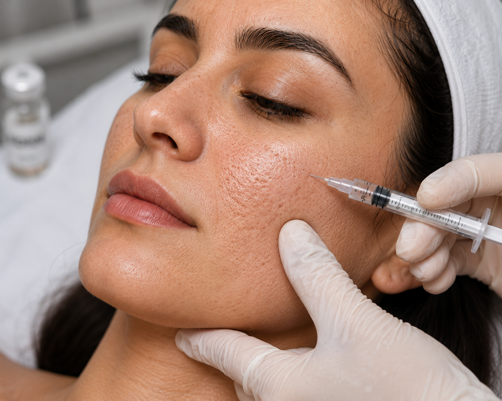 PDRN skin treatment for uneven and textured facial skin