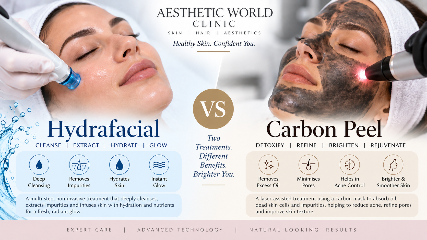 Hydrafacial vs carbon peel